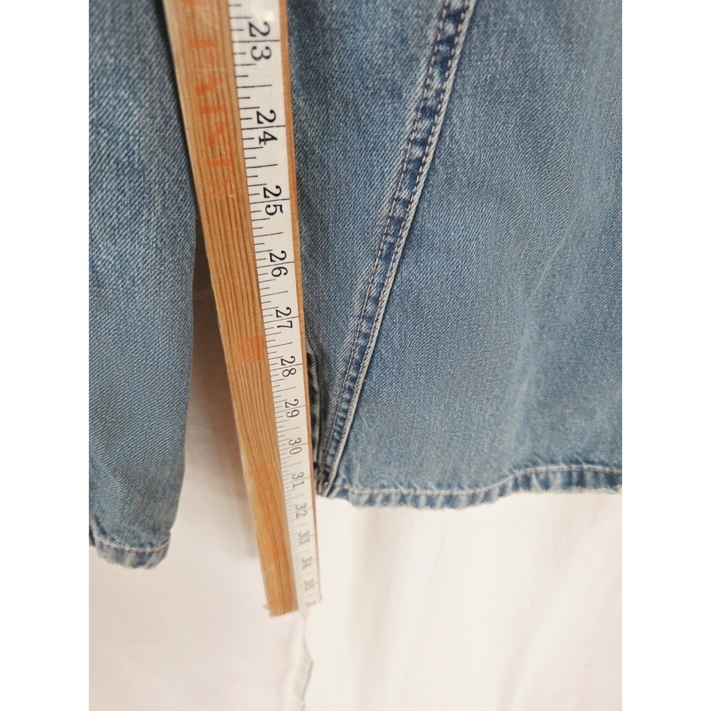 Zara Baggy Cargo Wide Leg Jeans Women Sz 6 28 Blue Distressed High Rise 30x31 - Picture 4 of 7
